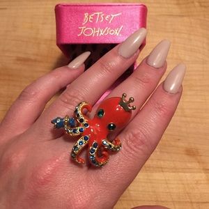 Betsey Johnson Under The Sea Coral Octopus Ring